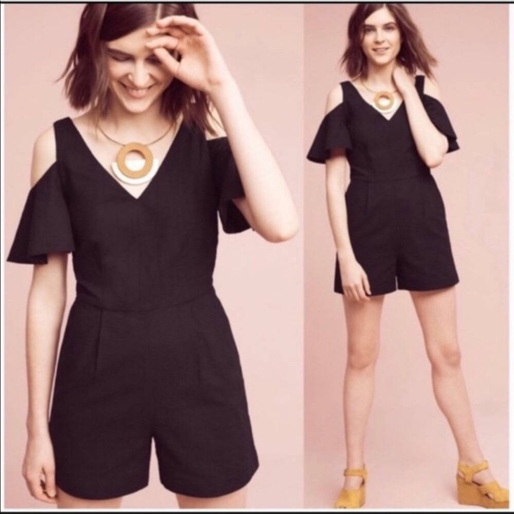 ANTHROPOLOGIE ELEVENSES Cold Shoulder Romper